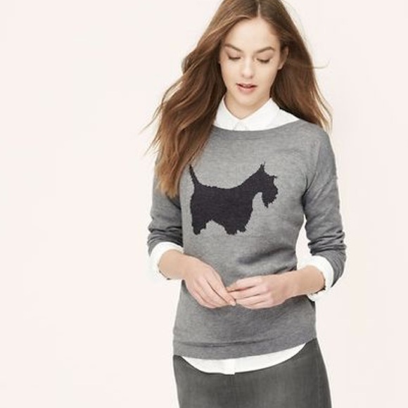 LOFT Sweaters - LOFT Dog Jacquard Sweater